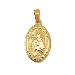 Hangers van Stainless steel Roestvrij staal (RVS) oval "Saint Joseph" Gold