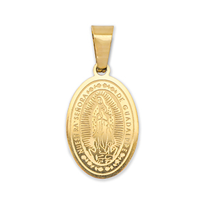 Hangers van Stainless steel Roestvrij staal (RVS) oval religious Gold