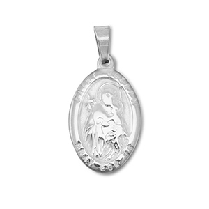 Hangers van Stainless steel Roestvrij staal (RVS) oval "Saint Joseph" Silver
