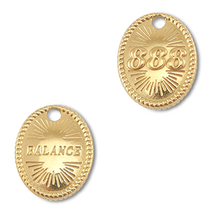BY31&reg; Bedel van Stainless steel Roestvrijstaal (RVS) angelnumbers 888 / balance Gold