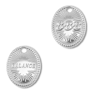 BY31&reg; Bedel van Stainless steel Roestvrijstaal (RVS) angelnumbers 888 / balance Silver