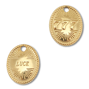BY31&reg; Bedel van Stainless steel Roestvrijstaal (RVS) angelnumbers 777 / luck Gold