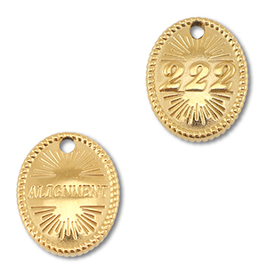 BY31&reg; Bedel van Stainless steel Roestvrijstaal (RVS) angelnumbers 222 / alignment Gold