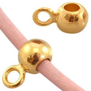 Hanger DQ metaal met oog (voor 2mm leer) Goud (nikkelvrij)