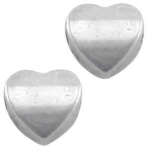 Hart 8mm DQ metaal Antiek zilver (nikkelvrij)