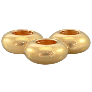 Kraal van DQ metaal 7x3mm Goud (nikkelvrij)