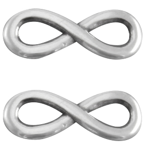 Bedel DQ metaal infinity 15mm Antiek zilver (nikkelvrij)