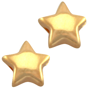 DQ metaal kraal ster 6mm Goud (nikkelvrij)