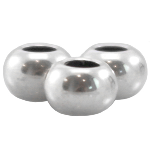 Ball DQ metaal 6x4mm Antiek zilver (nikkelvrij)