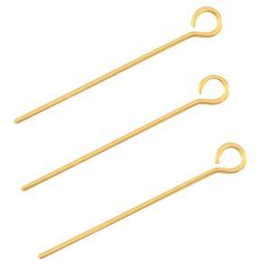 DQ metalen kettelstift 25mm Goud (nikkelvrij)