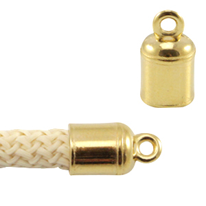 Eindkapje met oog DQ metaal voor 5mm koord Goud (nikkelvrij)