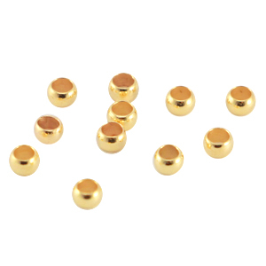 DQ metalen knijpkraal 2.5mm Goud (nikkelvrij)