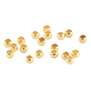 DQ metalen knijpkraal 2mm Goud (nikkelvrij)