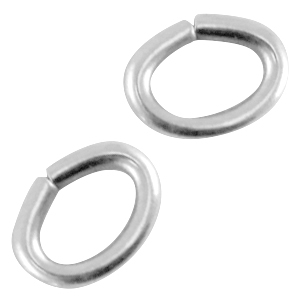 DQ metalen buigring ovaal Antiek zilver (nikkelvrij)