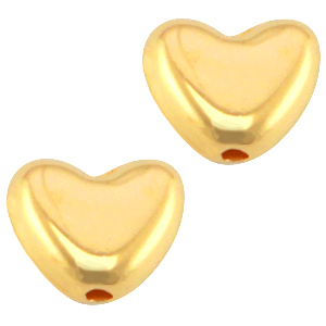DQ metalen kraal hart &Oslash;0.9mm Goud (nikkelvrij)
