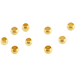DQ metalen knijpkraal 3.0mm Goud (nikkelvrij)