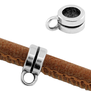 DQ metalen ring met oog &Oslash;3.8mm Antiek zilver (nikkelvrij)