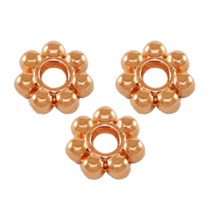 DQ metalen kralen spacer Bali ring 5.6mm Ros&eacute; goud (nikkelvrij)