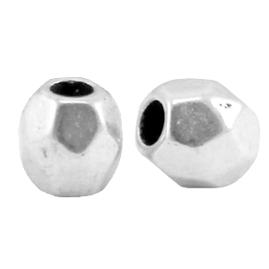 DQ metalen facet kralen Antiek zilver (nikkelvrij)