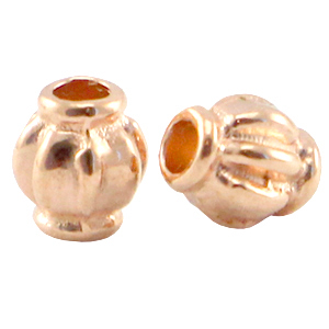 DQ metalen kralen 4x3.5mm Ros&eacute; goud (nikkelvrij)