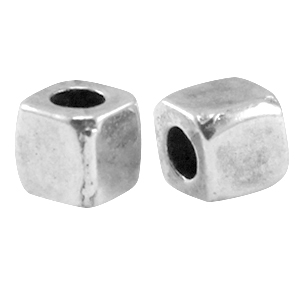 DQ metalen tubes vierkant Antiek zilver (nikkelvrij)