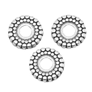 DQ metaal kralen disc 8mm deco Antiek zilver (nikkelvrij)