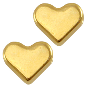 DQ metalen kraal hartje Goud (nikkelvrij)