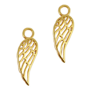 DQ metaal bedel angel wing Goud (nikkelvrij)