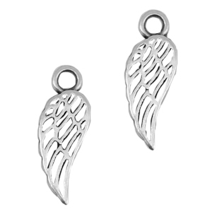 DQ metaal bedel angel wing Antiek zilver (nikkelvrij)
