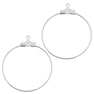 Metaal onderdelen DQ creolen oorring hangers 30m Antiek zilver (nikkelvrij)