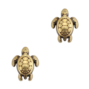 Metaal kralen DQ schildpad Antiek brons (nikkelvrij)
