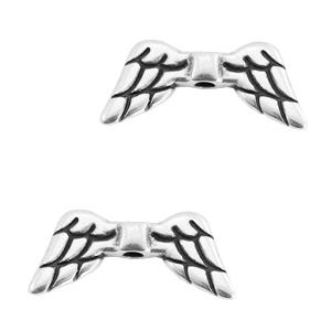 Metaal kralen DQ angel wings Antiek zilver (nikkelvrij)