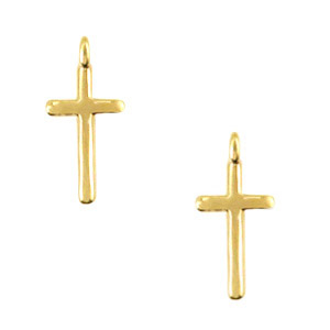 Metaal bedels DQ kruis met oog Goud (nikkelvrij)
