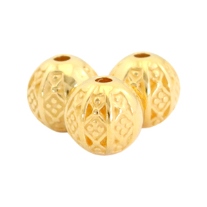 Metaal kralen DQ bal bohemian 8mm Goud (nikkelvrij)