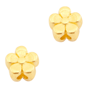 Metaal kralen DQ bloem 4mm Goud (nikkelvrij)
