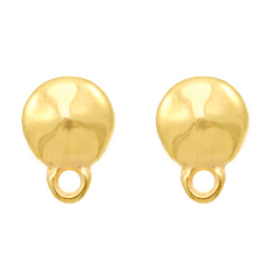 Metaal onderdelen DQ earpin rond met oog Goud (nikkelvrij)