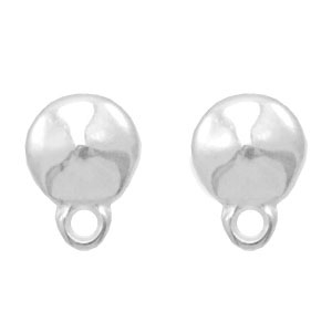 Metaal onderdelen DQ earpin rond met oog Antiek zilver (nikkelvrij)