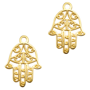 Metaal bedels DQ Hamsa hand Goud (nikkelvrij)