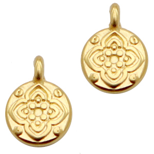 Metaal bedels DQ bloem 7mm Goud (nikkelvrij)