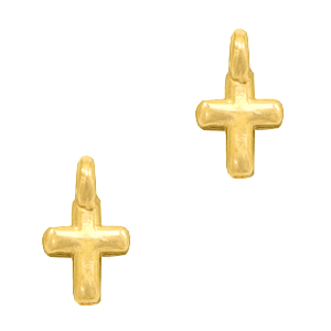 Metaal bedels DQ kruis Goud (nikkelvrij)