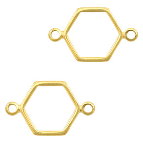 Metaal bedels DQ tussenstuk hexagon Goud (nikkelvrij)