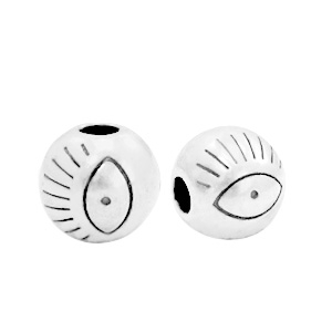 Metaal kralen DQ oog 6mm Antiek zilver (nikkelvrij)
