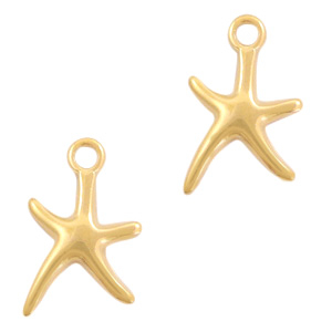 Metaal bedels DQ starfish Goud (nikkelvrij)