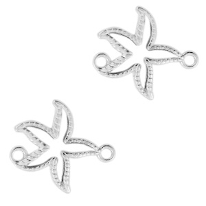 Metaal bedels DQ tussenstuk starfish Antiek zilver (nikkelvrij)