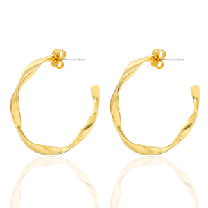Metaal onderdelen DQ creolen 32mm twist Goud (nikkelvrij)