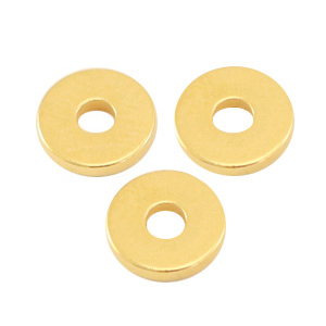 Metaal kralen DQ disc rondellen 6x1mm Goud (nikkelvrij)