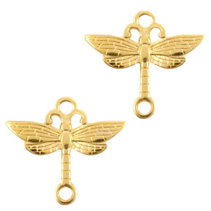 Metaal bedels DQ tussenstuk dragonfly Goud (nikkelvrij)