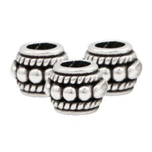 Metaal kralen DQ deco Antiek zilver (nikkelvrij)