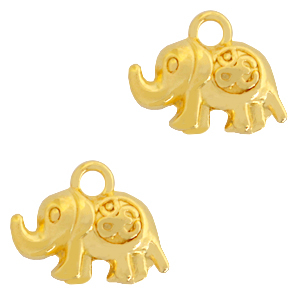 Metaal bedels DQ elephant & Ohm Goud (nikkelvrij)
