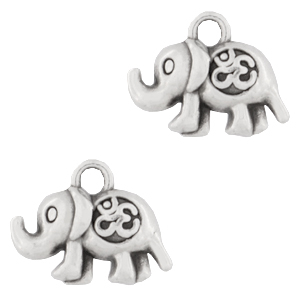 Metaal bedels DQ elephant & Ohm Antiek zilver (nikkelvrij)
